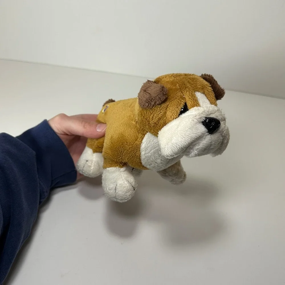 Ganz Webkinz Lil Kinz Bulldog Plush Stuffed Animal Tan White Brown HS107 No Code